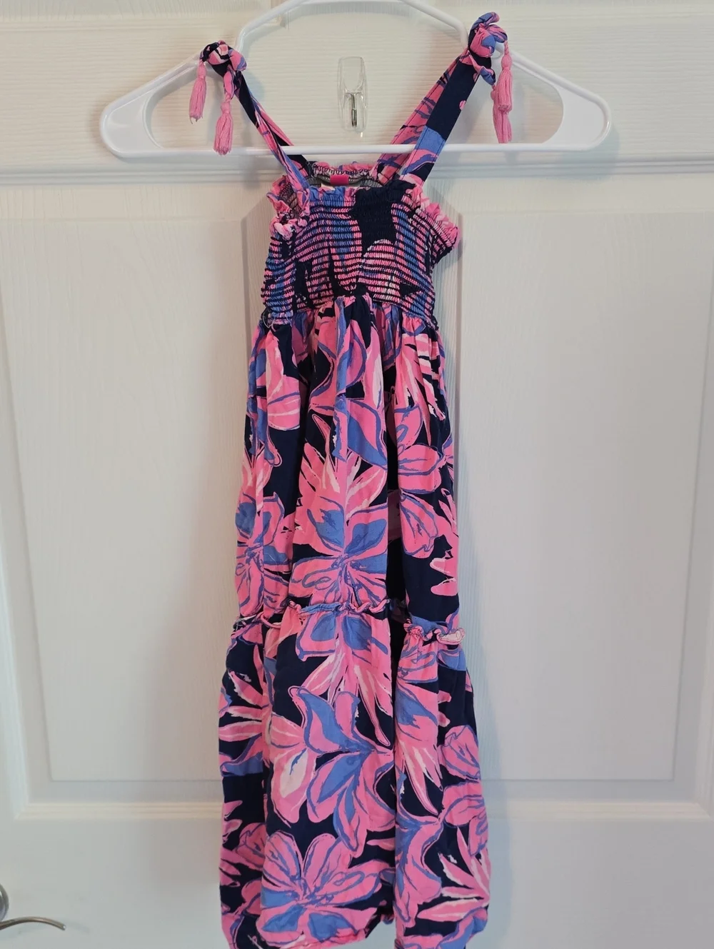 Vince Camuto Girls Navy Dress with Pink and Blue Floral Print Sundress 6X Kids